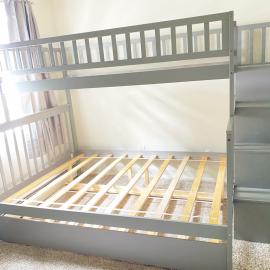 Bunk bed with trundle assembly 