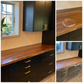 Refinish wooden countertop 